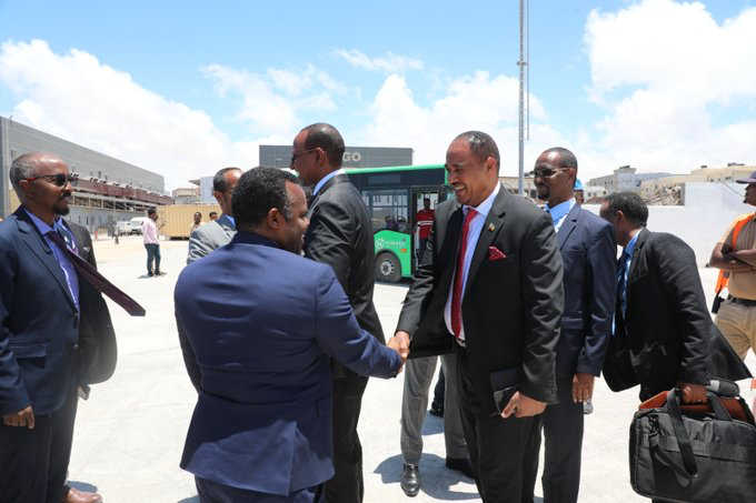 The High-Level Ethiopian delegation led by Honourable Adem Farah, Vice President of the Prosperity Party, and former Speaker of the House of Federation arrived in Mogadishu,for a working visit to Mogadishu, Somalia.